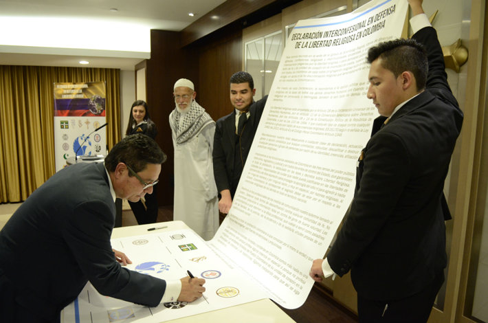 at the Church of Scientology Bogota, religious leaders signed the Interconfessional Declaration of Religious Freedom in Colomibia
